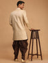 Vastramay Men's Beige Sherwani Set